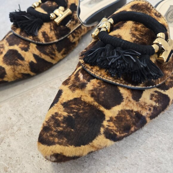 Tods shoes made in Italy leopard slip on 38 tod's 7 7.5 aminal print flats - Picture 3 of 8